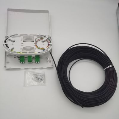 6Cores LC/APC önceden bağlantılı optik dağıtım kutusu 6Fibers Wall Outlet PTO Box
