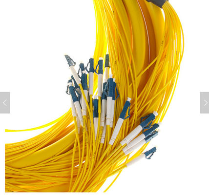 SM 9/125 G652D (OS2) LSZH 12 Fiber LC/UPC-LC/UPC Fiber Optic Breakout Kabloları 1M