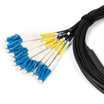 Özel Askeri Taktiksel Antirodent Tek Mod 12 Core LC SC FC ST Zırh Optik Kablo Zırhlı LSZH Fiber Patch Kablo