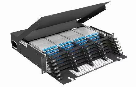 4U 576 Cores MTP MPO -LC Patch panel ODF Chassis enclosure Sliding type for 48 Cassettes